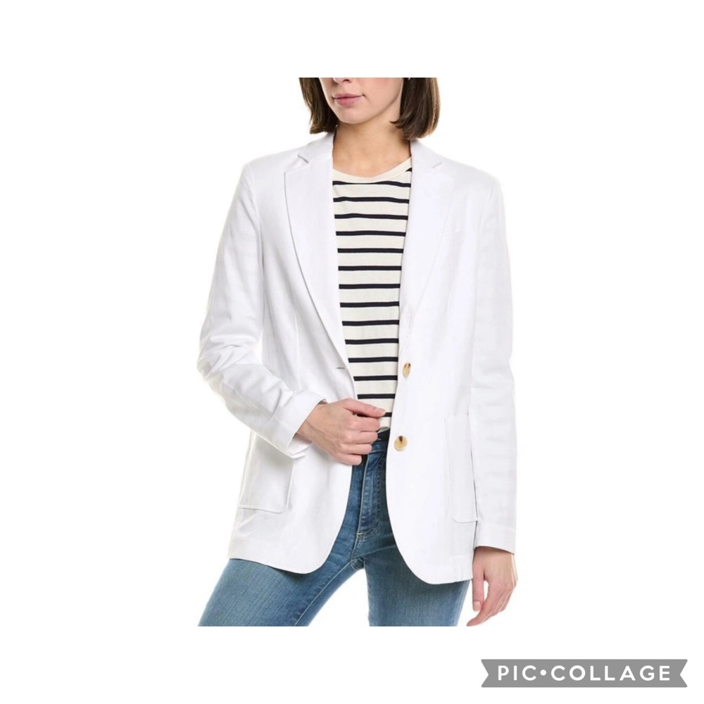 EUC J.McLaughlin Women’s Merona Linen-Blend Jacket in Ivory | Sz M - Picture 9 of 9